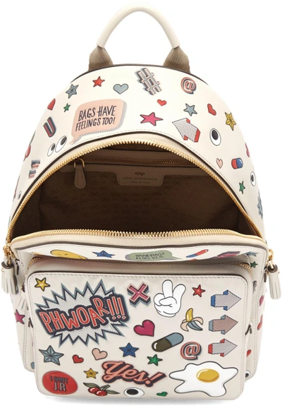 Shop Anya Hindmarch Off-white All-over Stickers Mini Backpack