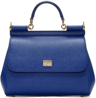 Shop Dolce & Gabbana Blue Medium Miss Sicily Bag