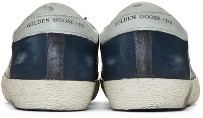 Shop Golden Goose Blue Superstar Sneakers