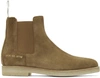 COMMON PROJECTS Tan Suede Chelsea Boots