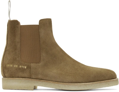 Common Projects Tan Suede Chelsea Boots