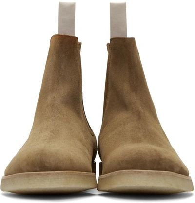 Shop Common Projects Tan Suede Chelsea Boots