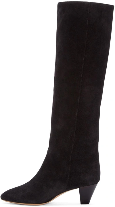 Shop Isabel Marant Black Suede Robby Boots