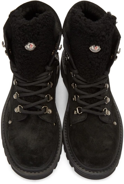 Shop Moncler Black Egide Boots