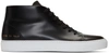 COMMON PROJECTS BLACK NEW COURT MID-TOP SNEAKERS