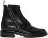 SAINT LAURENT Black Short Zip Army Boots