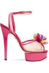 CHARLOTTE OLYMPIA + Barbie® Pomeline patent-leather and mesh sandals