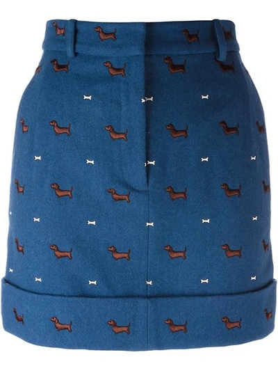 Thom Browne Dachshund Embroidered Skirt