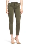 PAIGE 'Daryn' High Rise Ankle Zip Skinny Jeans (Olive Leaf)