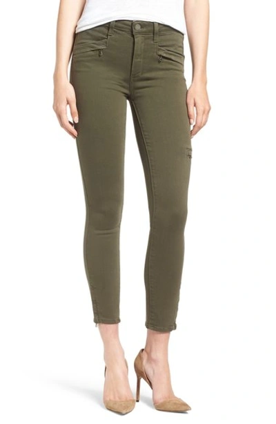 Paige 'daryn' High Rise Ankle Zip Skinny Jeans (olive Leaf)