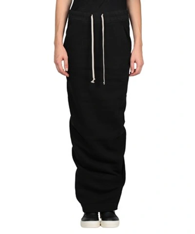 Rick Owens Drkshdw Pillar  Soft Cotton Skirt In Nero