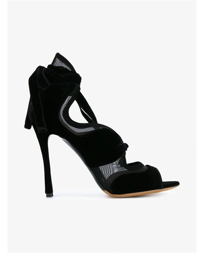 Shop Tabitha Simmons Freya Suede & Mesh Lace-up Sandals