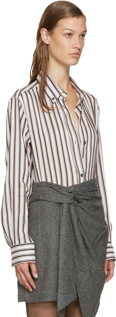 Shop Isabel Marant White Striped Manray Shirt