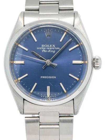 Pre-owned Rolex  Air King 34mm In Blue