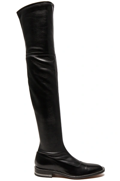 Shop Givenchy Stretch Leather Over The Knee Boots In Black