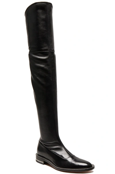 Shop Givenchy Stretch Leather Over The Knee Boots In Black