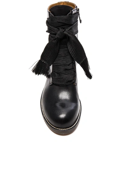Shop Chloé Leather Harper Lace Up Boots In Black
