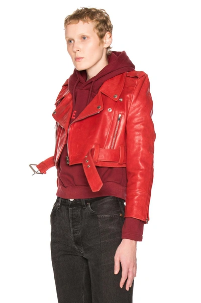 Shop Vetements Biker Jacket In Red.