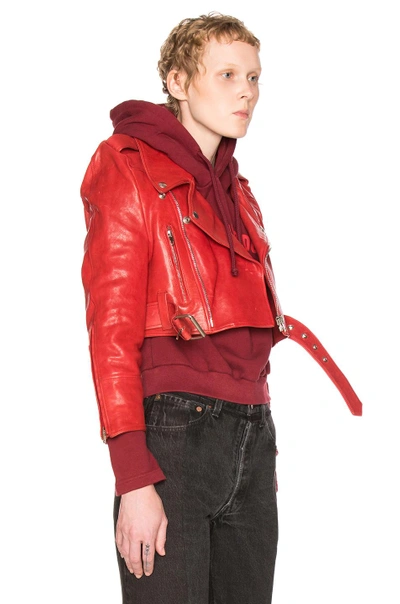 Shop Vetements Biker Jacket In Red.