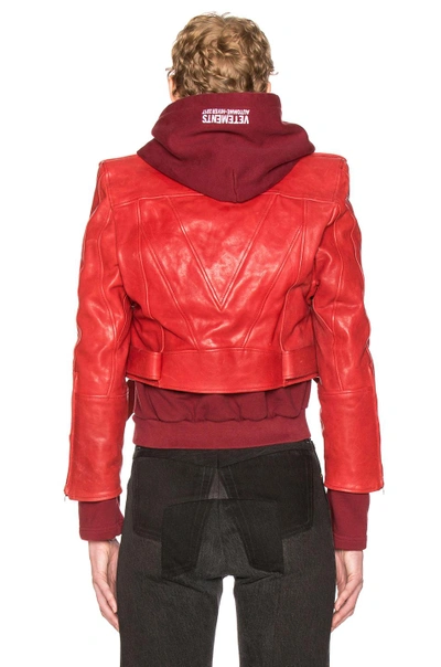 Shop Vetements Biker Jacket In Red.