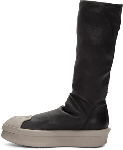Shop Rick Owens Black Adidas Edition Mastodon Stretch Boot High-top Sneakers