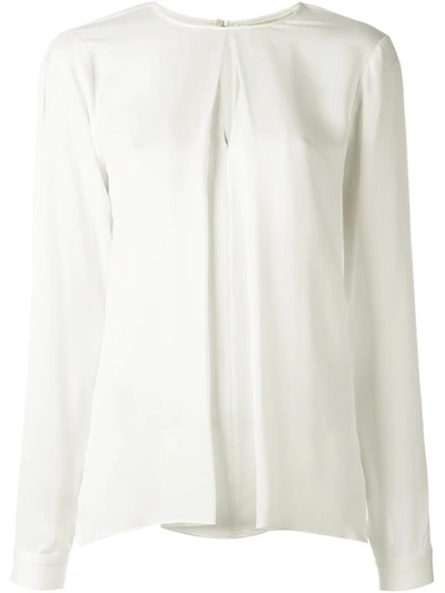 Michael Michael Kors Pleated Front Blouse In Neutrals