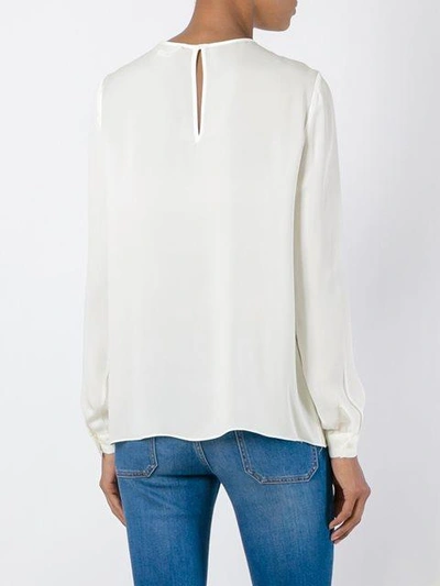 Shop Michael Michael Kors Pleated Front Blouse In Neutrals