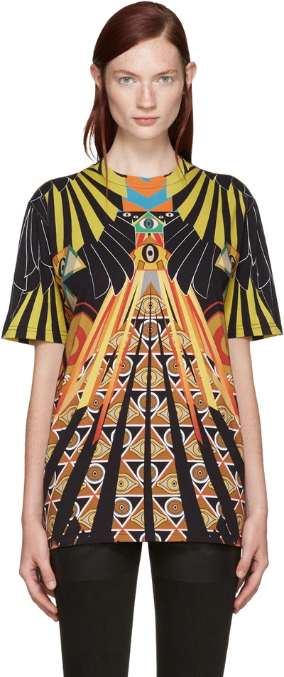 Givenchy Multicolor Optical Wings T-shirt In 荧光绿
