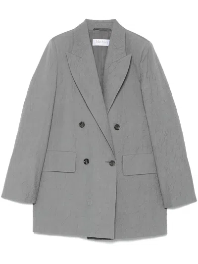 Max Mara Wool Double-breasted Jacket In Grigio