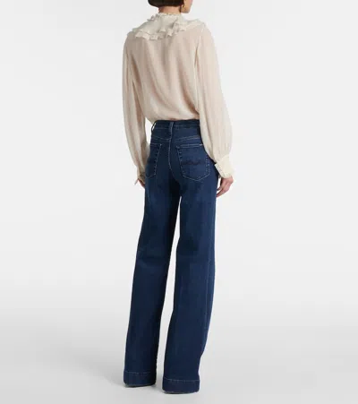 7 For All Mankind Modern Dojo High-rise Flared Jeans In Blue