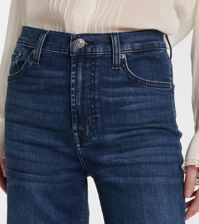 7 For All Mankind Modern Dojo High-rise Flared Jeans In Blue
