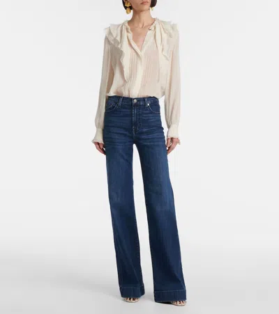 7 For All Mankind Modern Dojo High-rise Flared Jeans In Blue