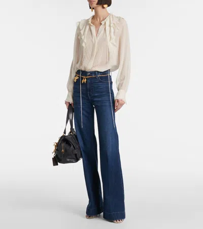 7 For All Mankind Modern Dojo High-rise Flared Jeans In Blue