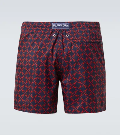 Vilebrequin Homard Pixel Ultra-light And Packable Swim Shorts In Bleu Marine