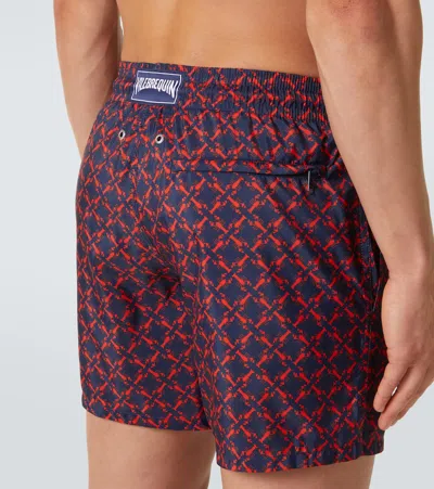 Vilebrequin Homard Pixel Ultra-light And Packable Swim Shorts In Bleu Marine