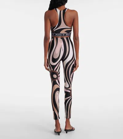 Pucci Marmo-print Leggings In Multicoloured