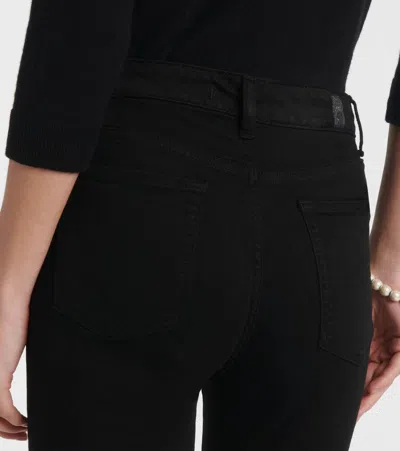 7 For All Mankind Aubrey High-rise Skinny Jeans In Black