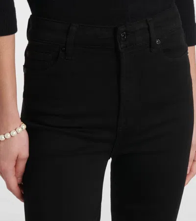 7 For All Mankind Aubrey High-rise Skinny Jeans In Black