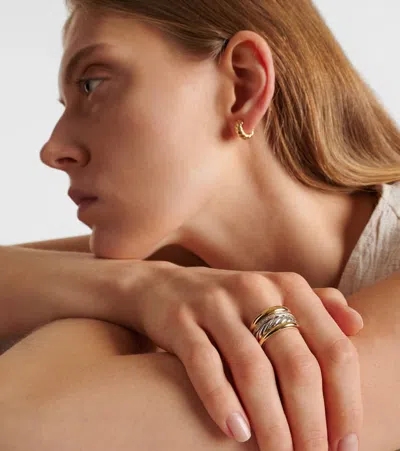 David Yurman Dy Mercer 18kt Gold And Sterling Silver Ring With Diamonds In Gold