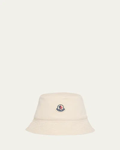 Moncler Logo-patch Bucket Hat In Natural