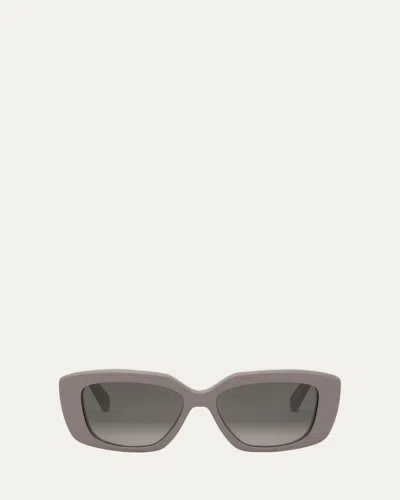 Celine Triomphe Rectangle Sunglasses In Slbrnbrng