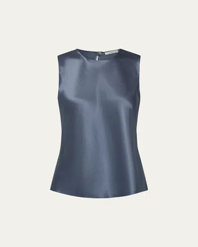 Vince Frayed-edge Crushed Satin Shell Top In Mauve Thistle