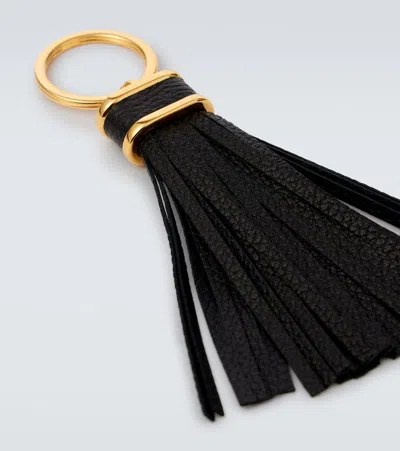 Tom Ford Tasseled Leather Keychain In Black