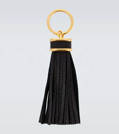 Tom Ford Tasseled Leather Keychain In Black