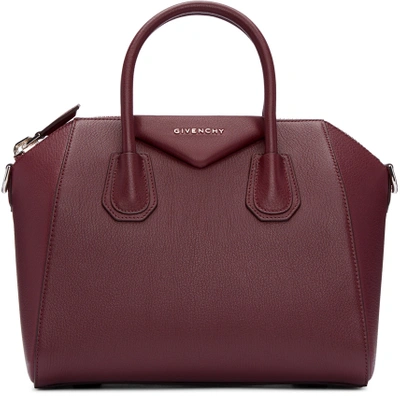 Givenchy Medium Antigona Sugar Leather Satchel In Ox Blood