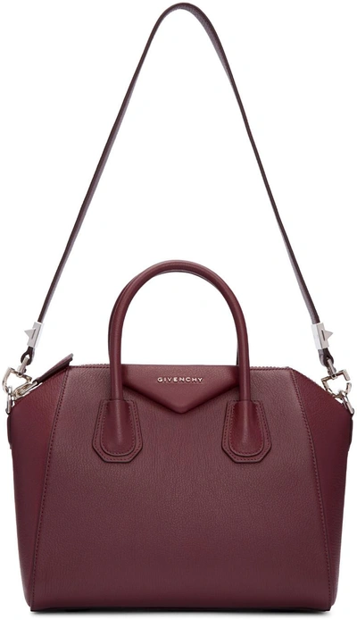 Shop Givenchy Burgundy Small Antigona Bag