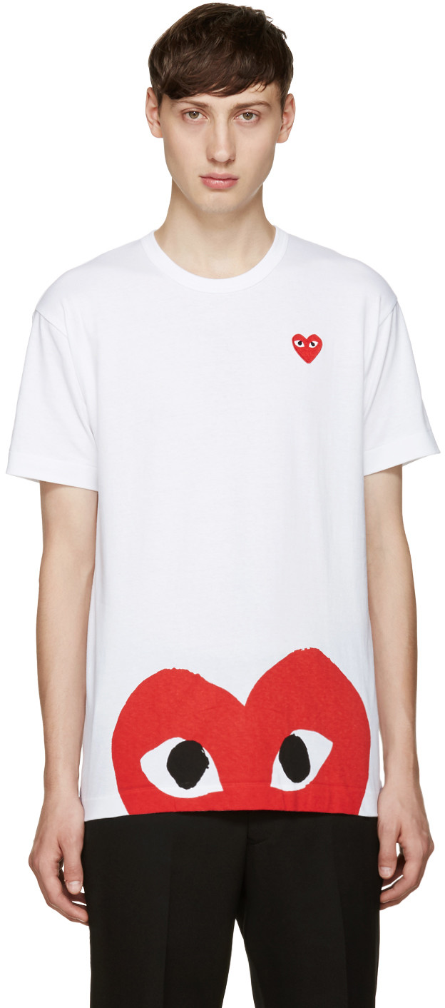 comme des garcons t shirt mens white