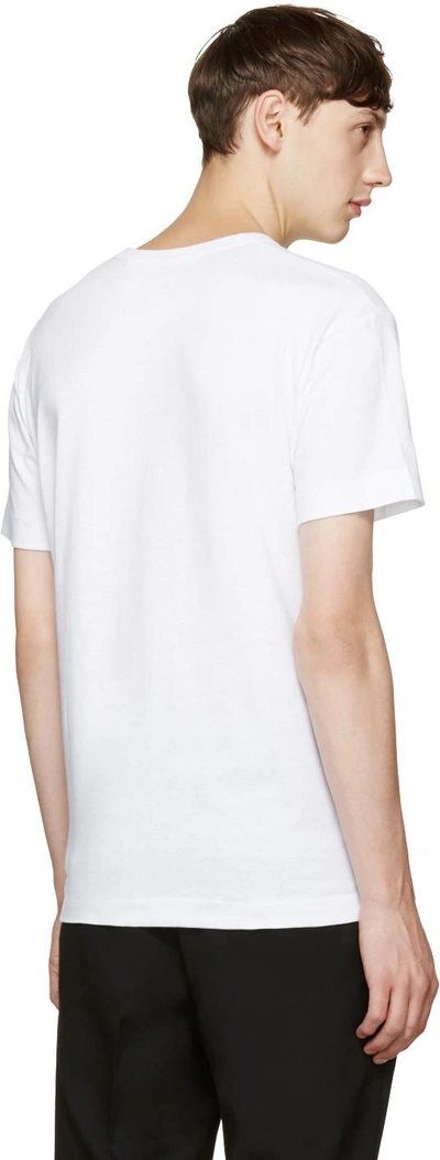 Shop Comme Des Garçons Play White Stretch Heart T-shirt
