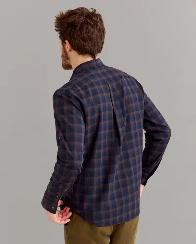 Billy Reid Shadow Plaid Scout Shirt In Carbon Blue