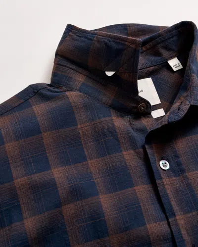 Billy Reid Shadow Plaid Scout Shirt In Carbon Blue